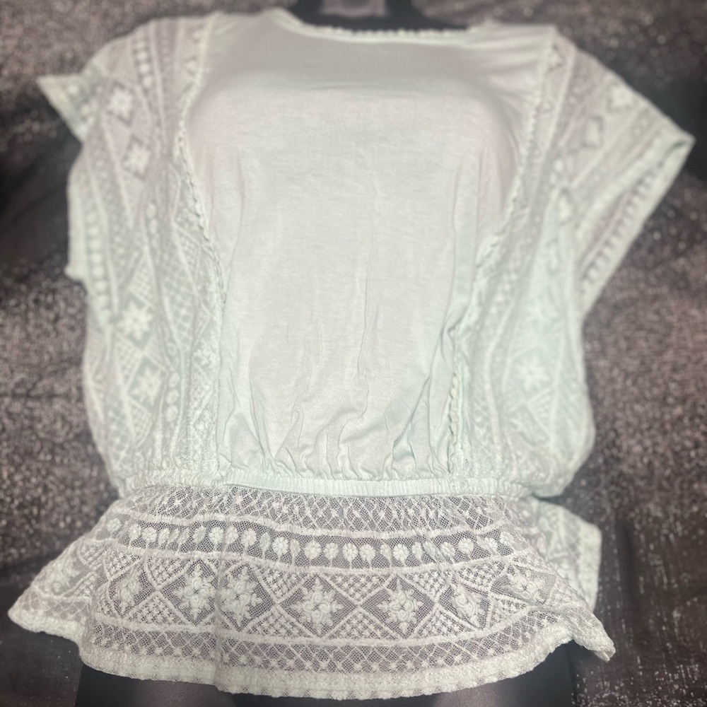 Mint Green Lace Top - Picture 6 of 7
